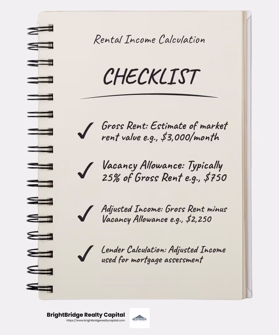Example Calculation of Adjusted Income - home loans that take rent into consideration infographic checklist-notebook