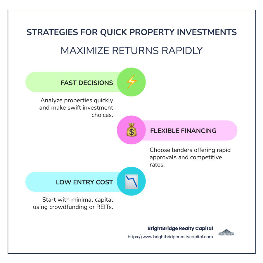 Infographic showing quick property investment strategies and pros & cons - quick property investments infographic infographic-line-3-steps-colors Infographic showing quick property investment strategies and pros & cons - quick property investments infographic infographic-line-3-steps-colors