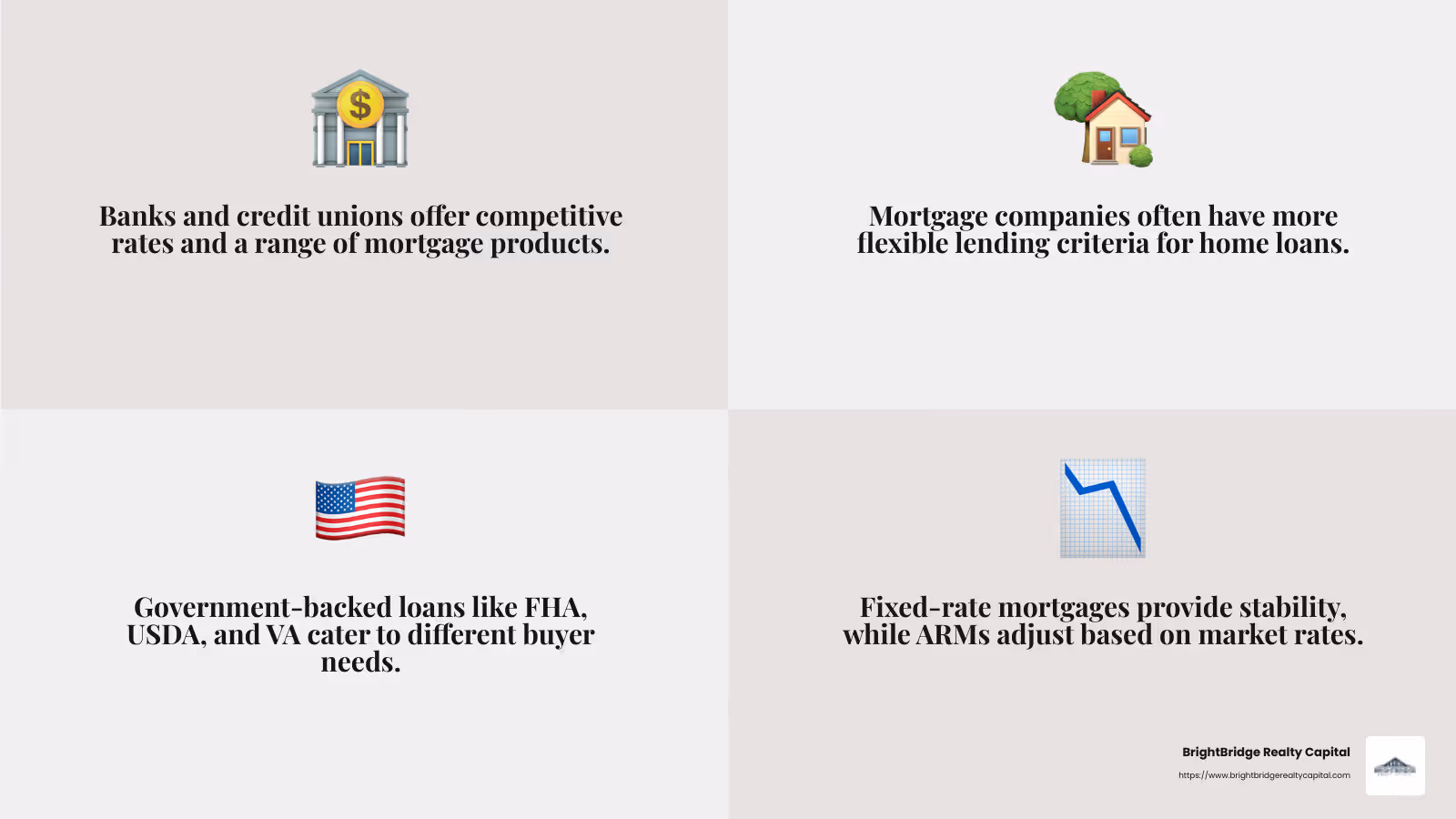 Mortgage lending options infographic - real estate mortgage lenders infographic 4_facts_emoji_grey