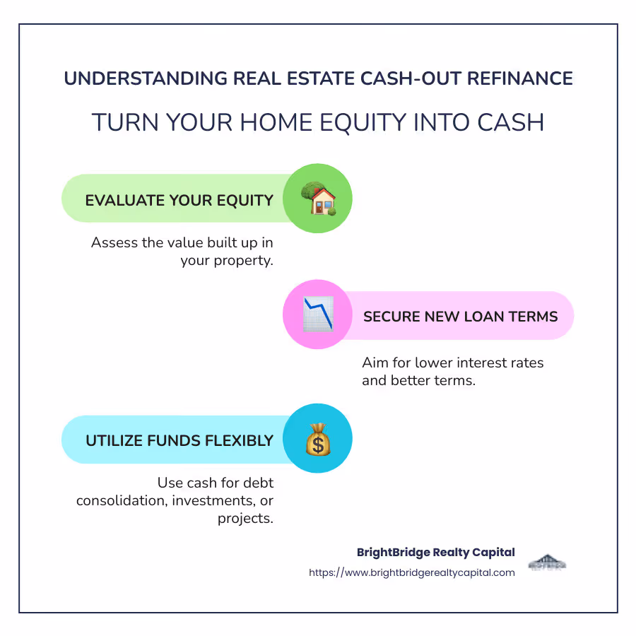 Real Estate Cash-Out Refinance Infographic - real estate cash-out refinance infographic infographic-line-3-steps-colors