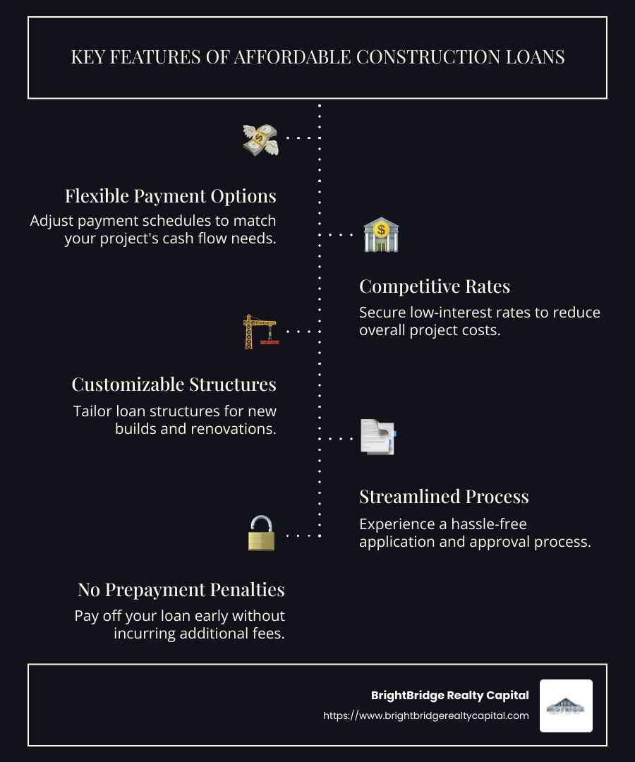 Infographic: Affordable Construction Loan Key Features - affordable construction loans infographic infographic-line-5-steps-dark
