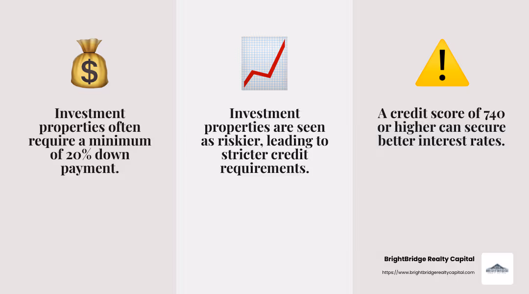 Stricter credit requirements can impact your loan terms - financing first investment property infographic 3_facts_emoji_grey