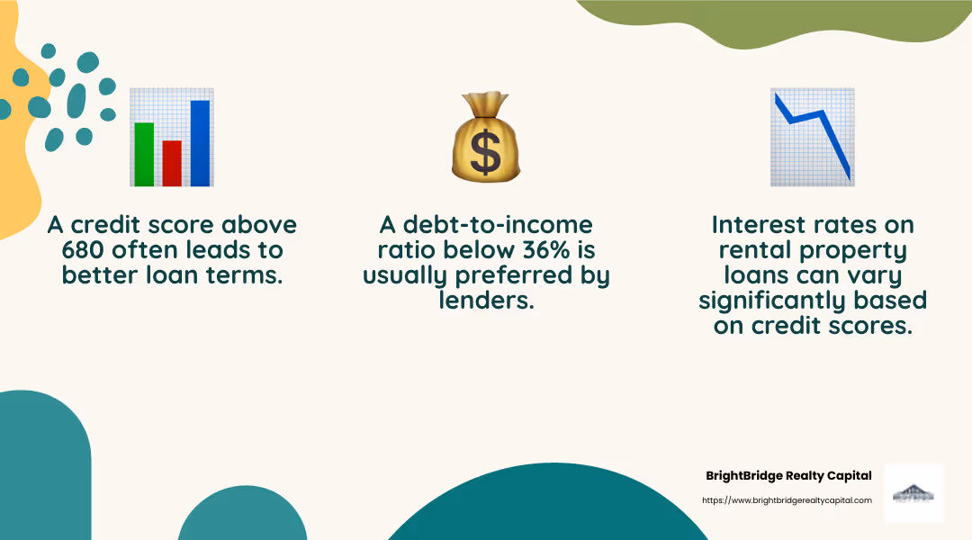 Credit score importance in rental property loans - loans for rental property business infographic 3_facts_emoji_nature