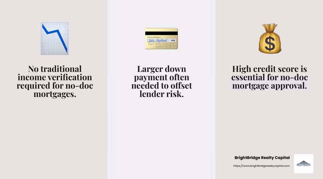 Higher Credit Score Needed for No-Doc Mortgages - no income proof loans infographic 3_facts_emoji_grey