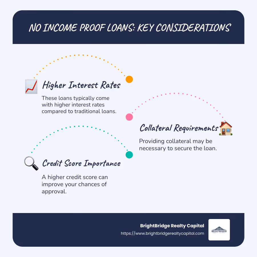 Infographic showing benefits and risks of no income proof loans - no income proof loans infographic infographic-line-3-steps-blues-accent_colors