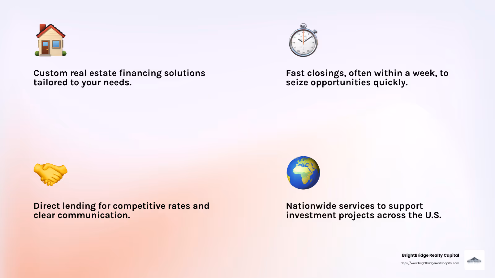 Explore our flexible financing solutions and take your real estate investments to the next level. - Flexible financing solutions infographic 4_facts_emoji_light-gradient