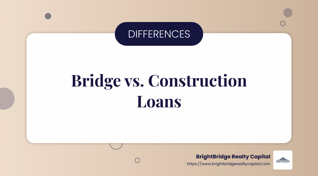 Bridge loans provide short-term cash flow, while construction loans offer long-term financial stability. Source: Investopedia - Bridge loans for construction infographic simple-info-landscape-card