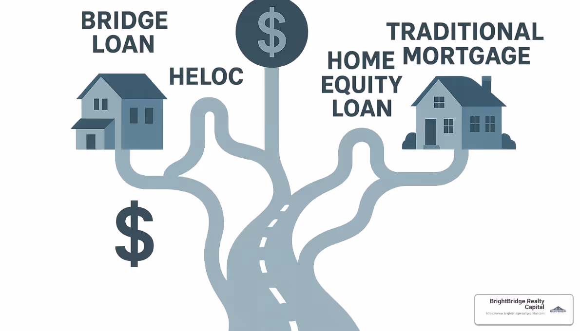 financing options roadmap showing different paths - bridge financing