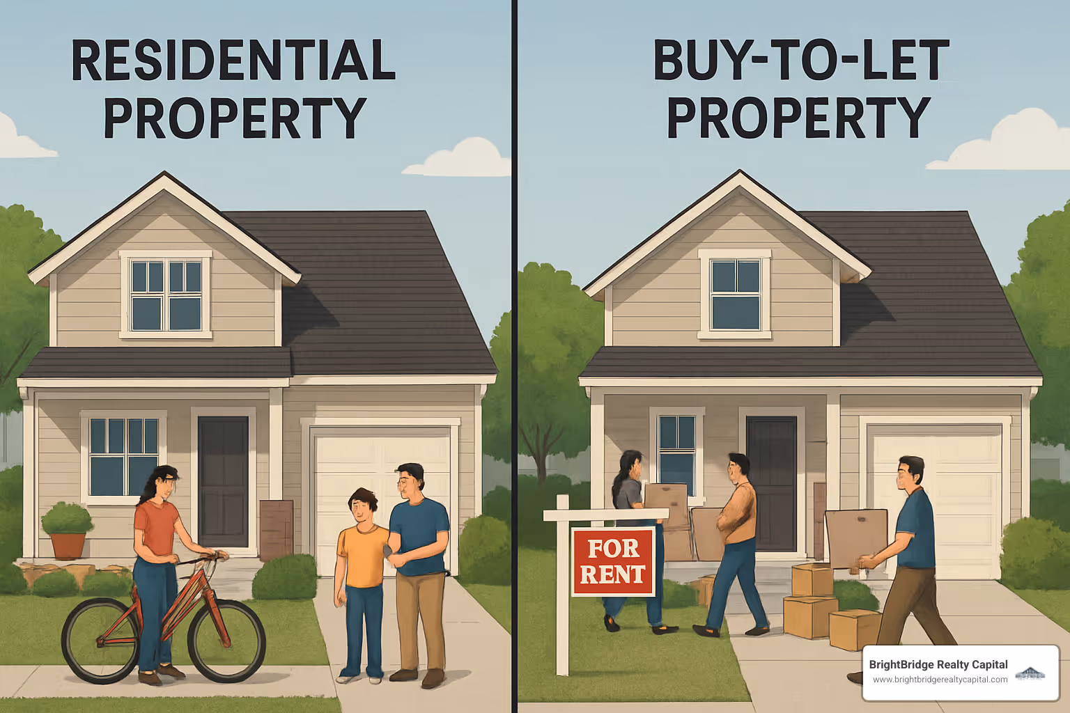 Comparison of residential and buy-to-let properties - buy to let mortgage without residential property