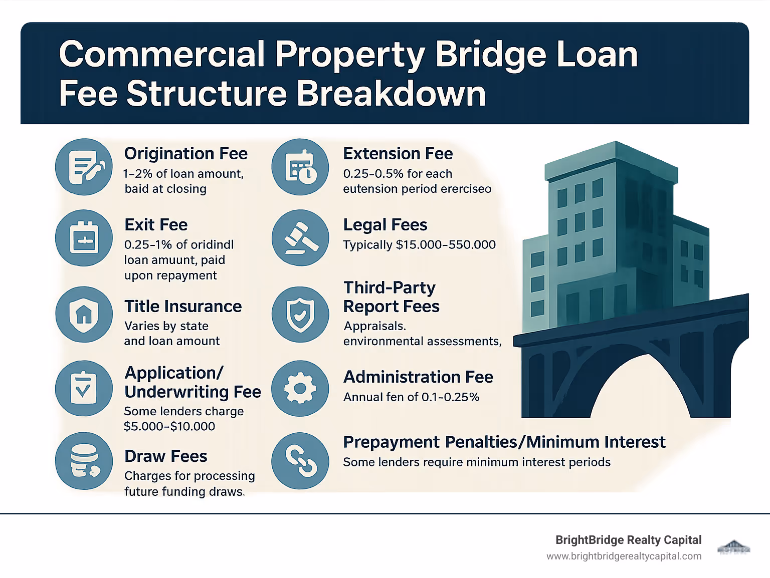 Commercial property bridge loan fee structure breakdown - Commercial property bridge loan infographic 