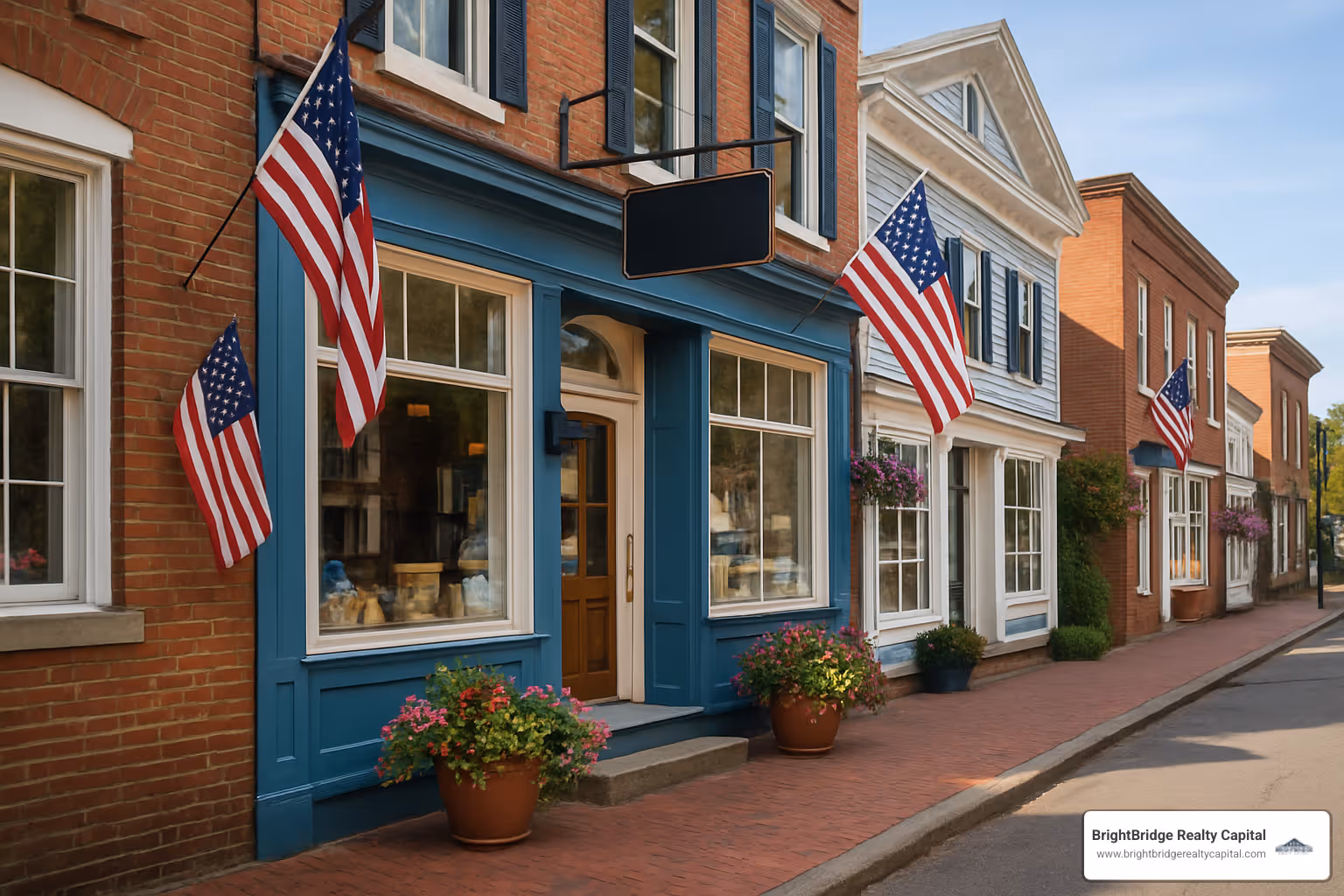 Small business storefront in a Connecticut downtown area - connecticut private lending