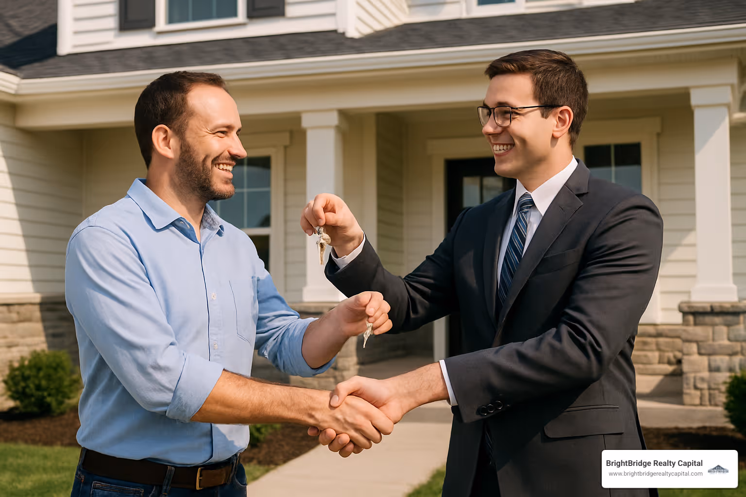 investor receiving keys to new property representing successful deal completion - connecticut private lender