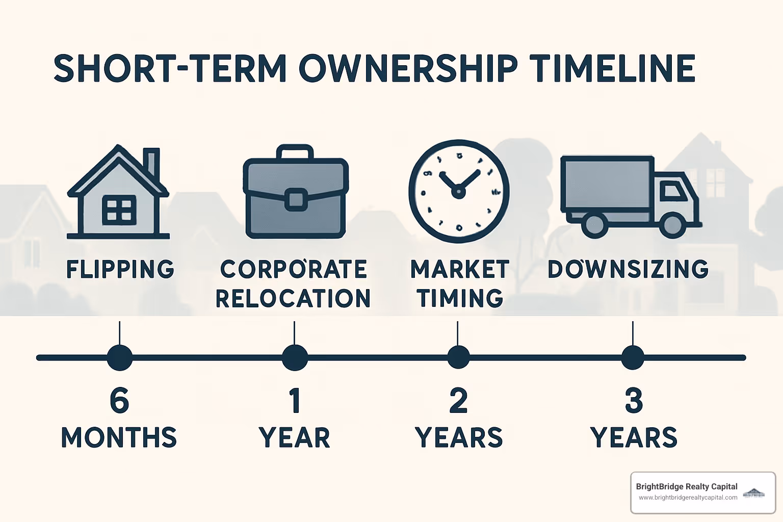 ownership timeline showing different short-term scenarios from 6 months to 5 years - best mortgage for short term ownership