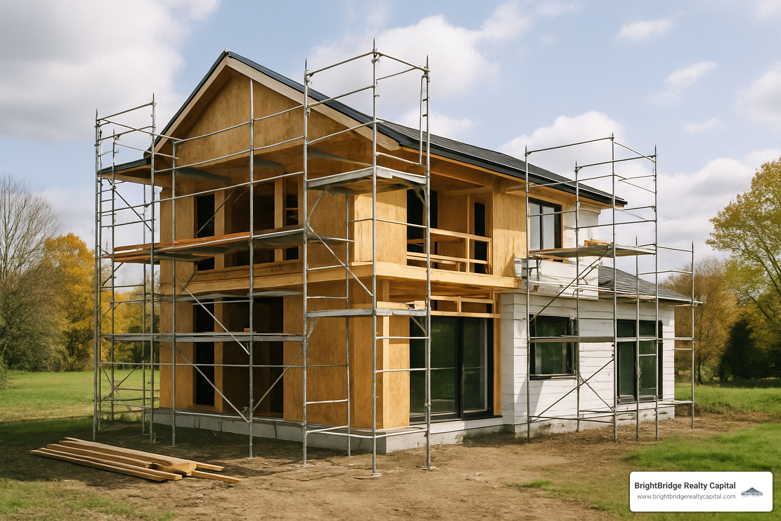 modern home under construction in Connecticut - construction loans in ct