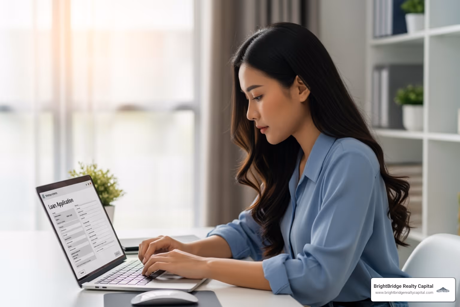 person filling out a loan application online - flexible lending solutions connecticut