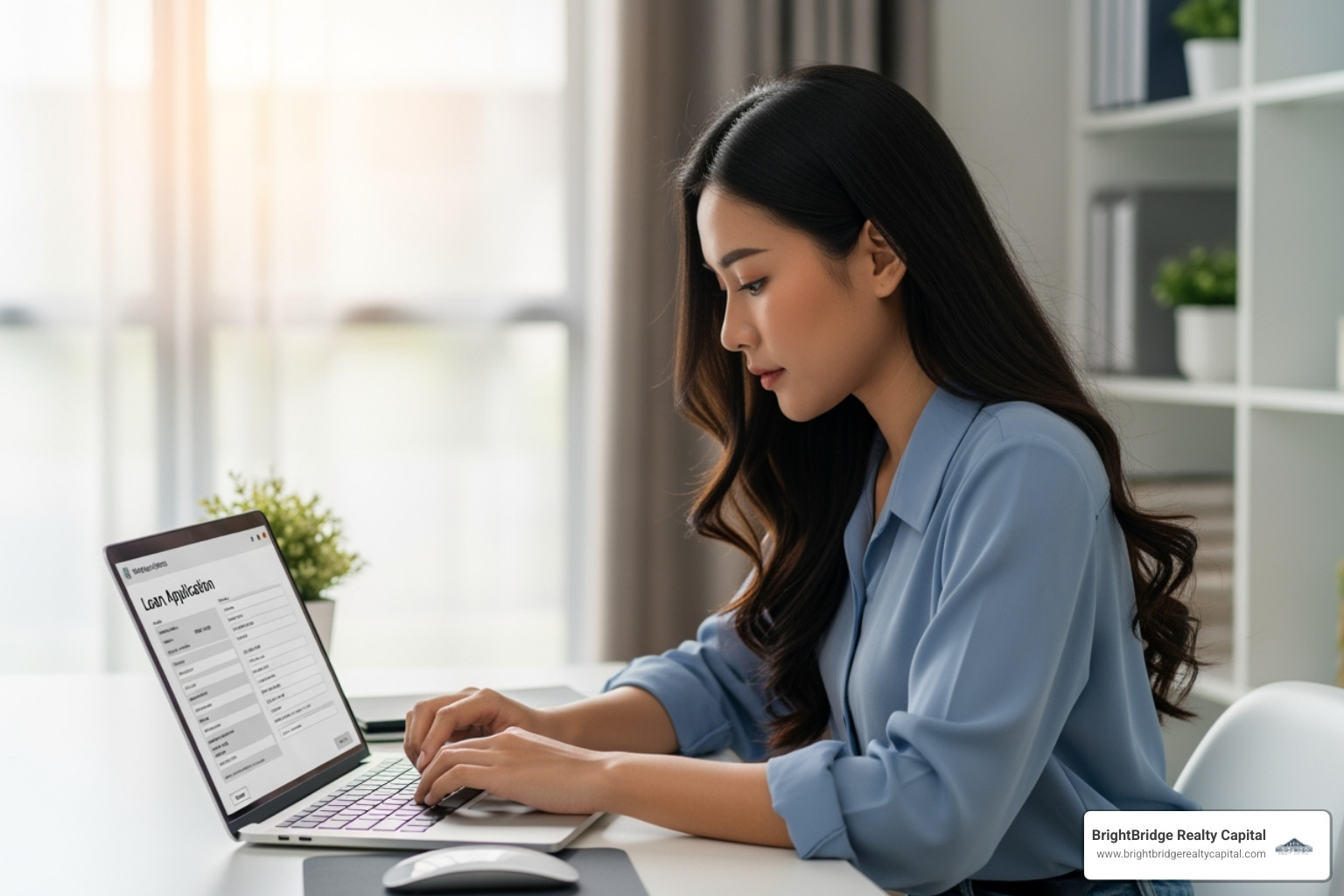 person filling out a loan application online - flexible lending solutions connecticut