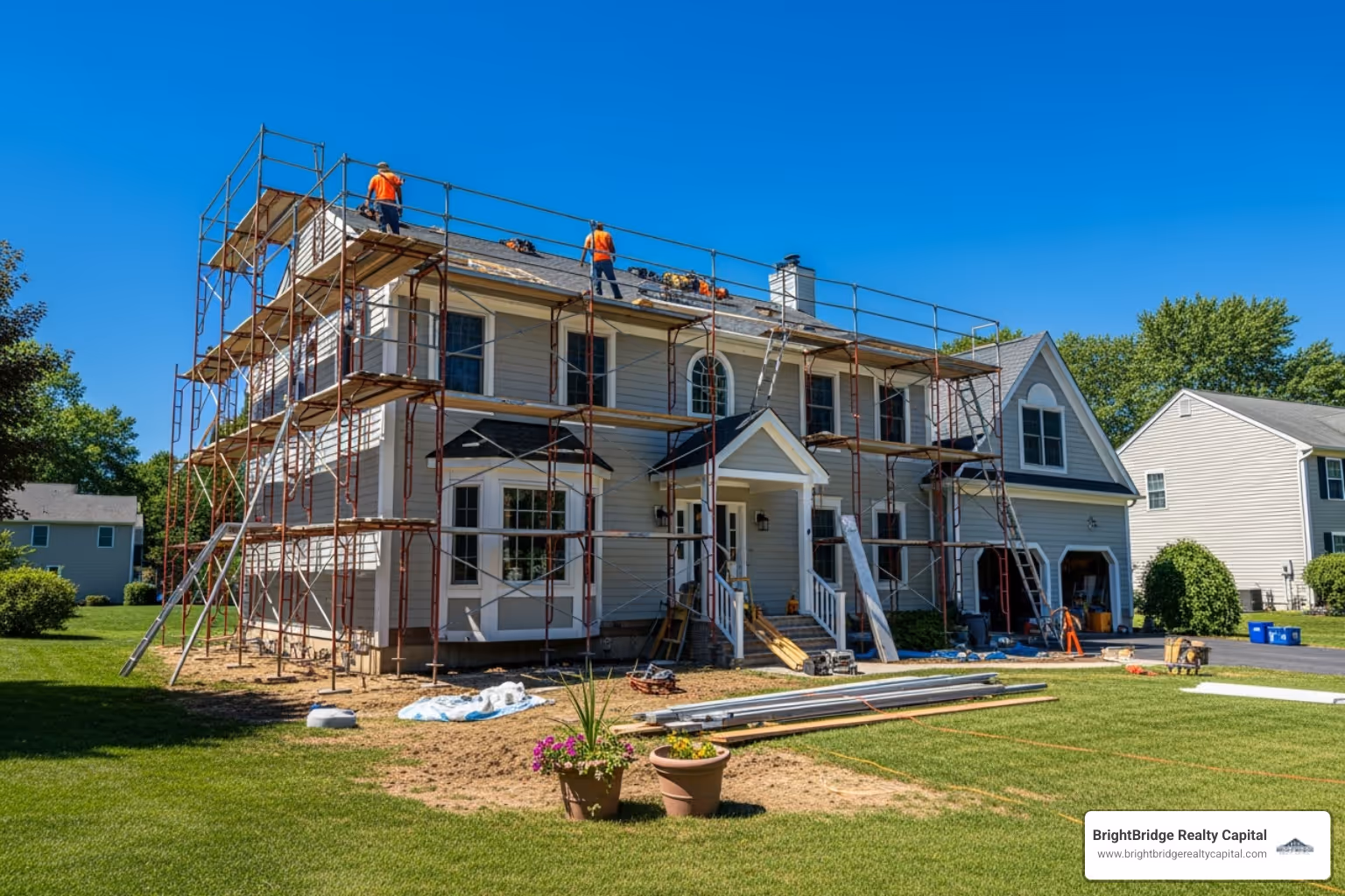 residential home in a Connecticut suburb undergoing renovations - flexible lending solutions connecticut