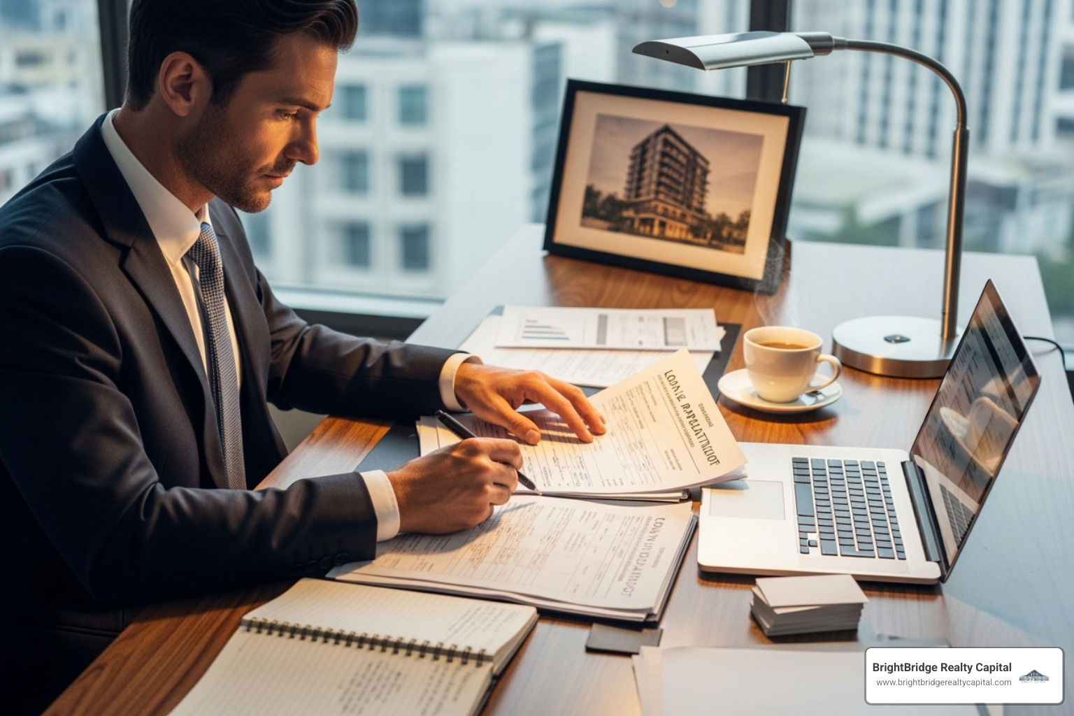 Developer submitting a loan application package - short term mortgage for property development