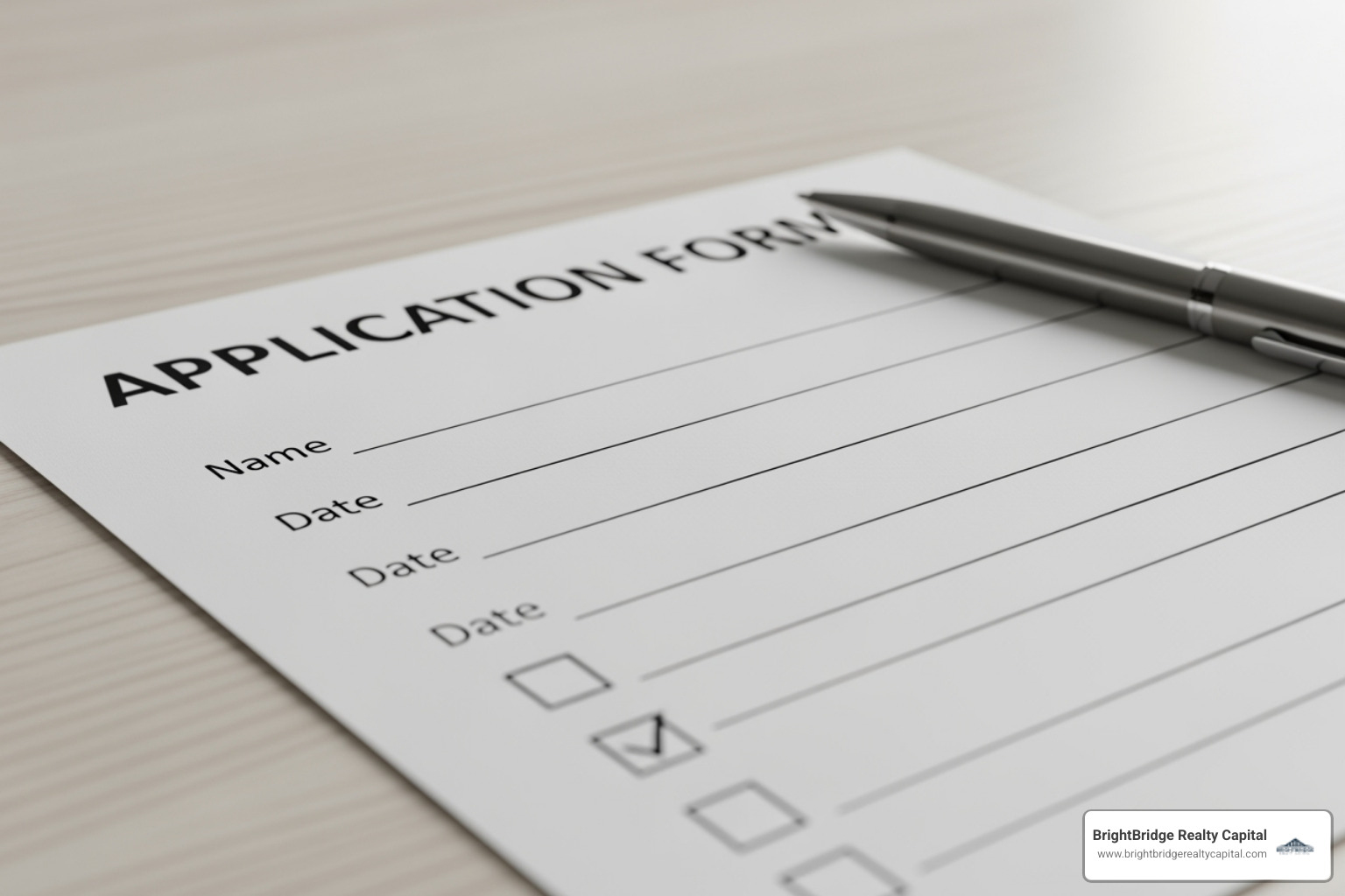 simplified application form or checklist - fast real estate loan