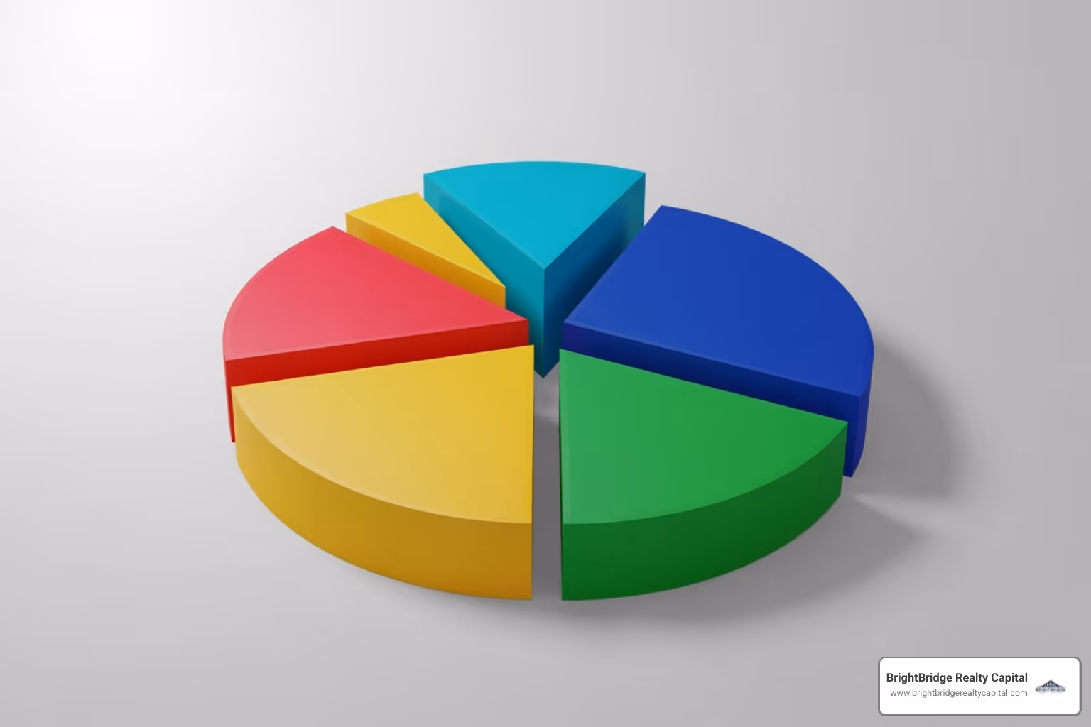 Pie chart showing bridge loan cost breakdown with categories like Interest, Origination Fees, Closing Costs, and Other Fees. - Short term bridge