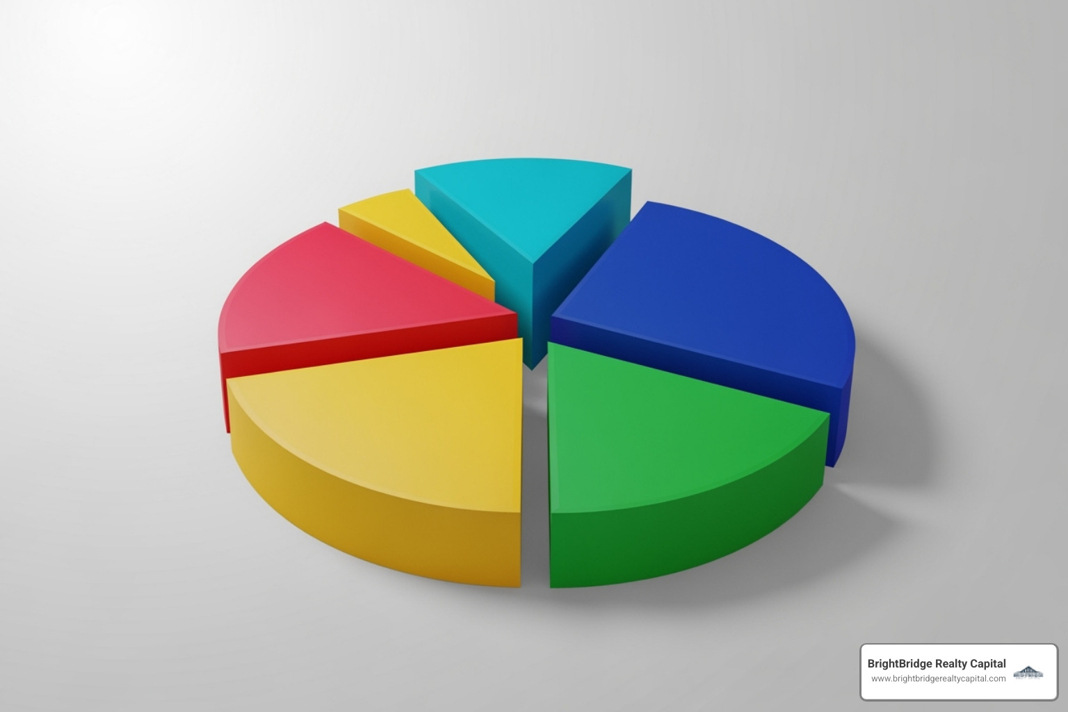 Pie chart showing bridge loan cost breakdown with categories like Interest, Origination Fees, Closing Costs, and Other Fees. - Short term bridge