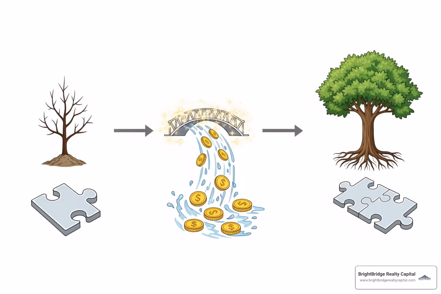Flowchart illustrating the bridge loan process from application to repayment - Short term bridge
