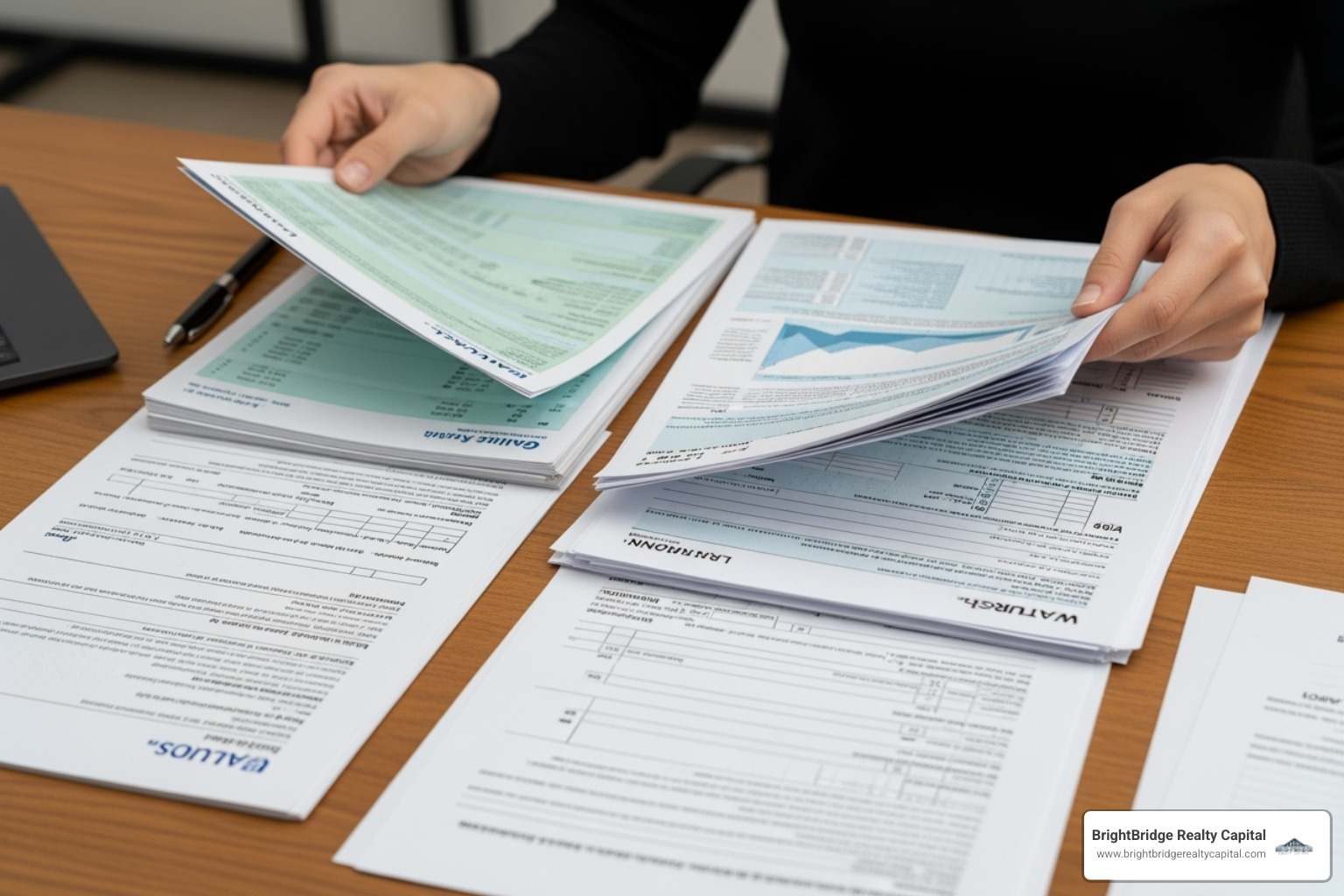 person gathering financial documents for a loan application - short term commercial loan