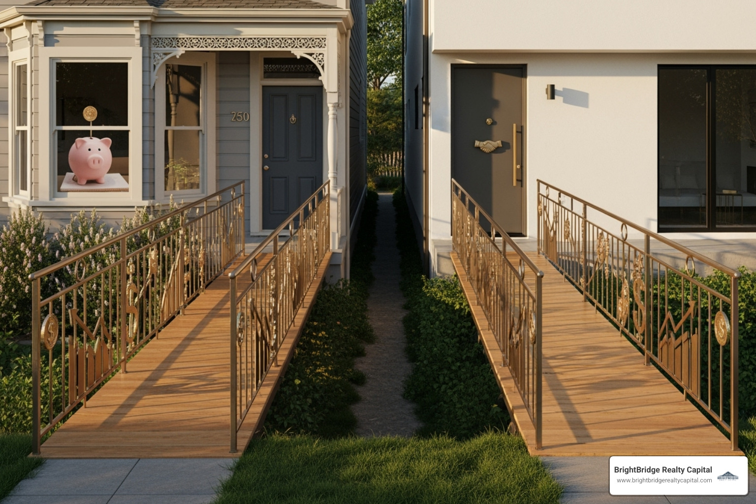 A literal bridge connecting two properties over a gap - companies that offer bridge loans