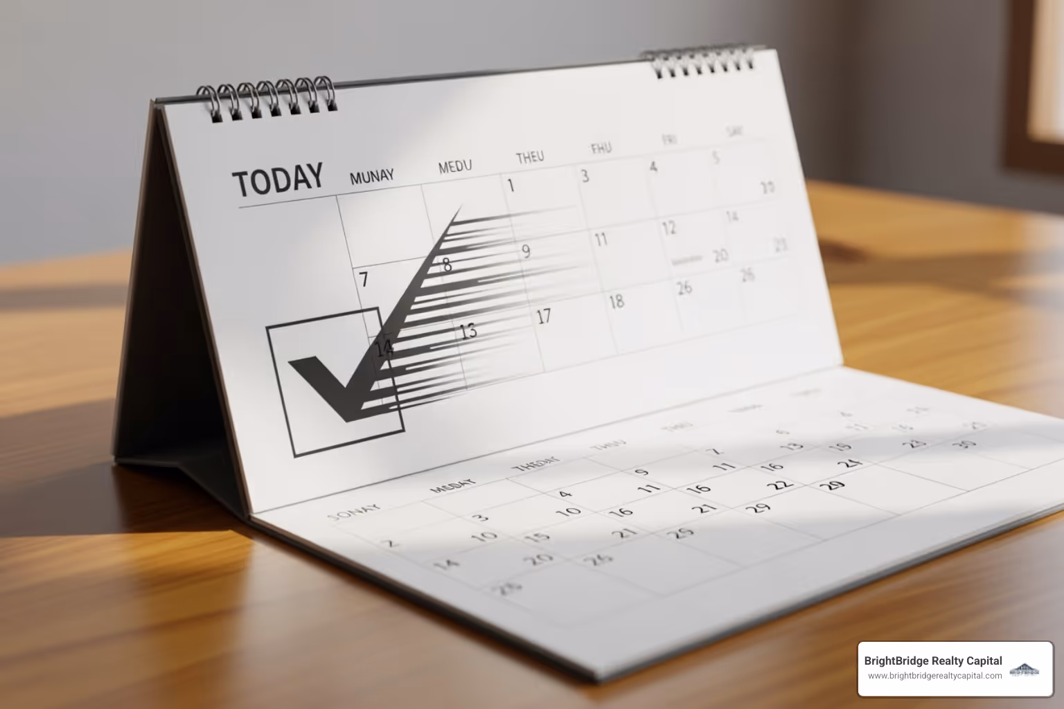 A calendar with a checkmark on today's date, symbolizing speed - Direct lender loans