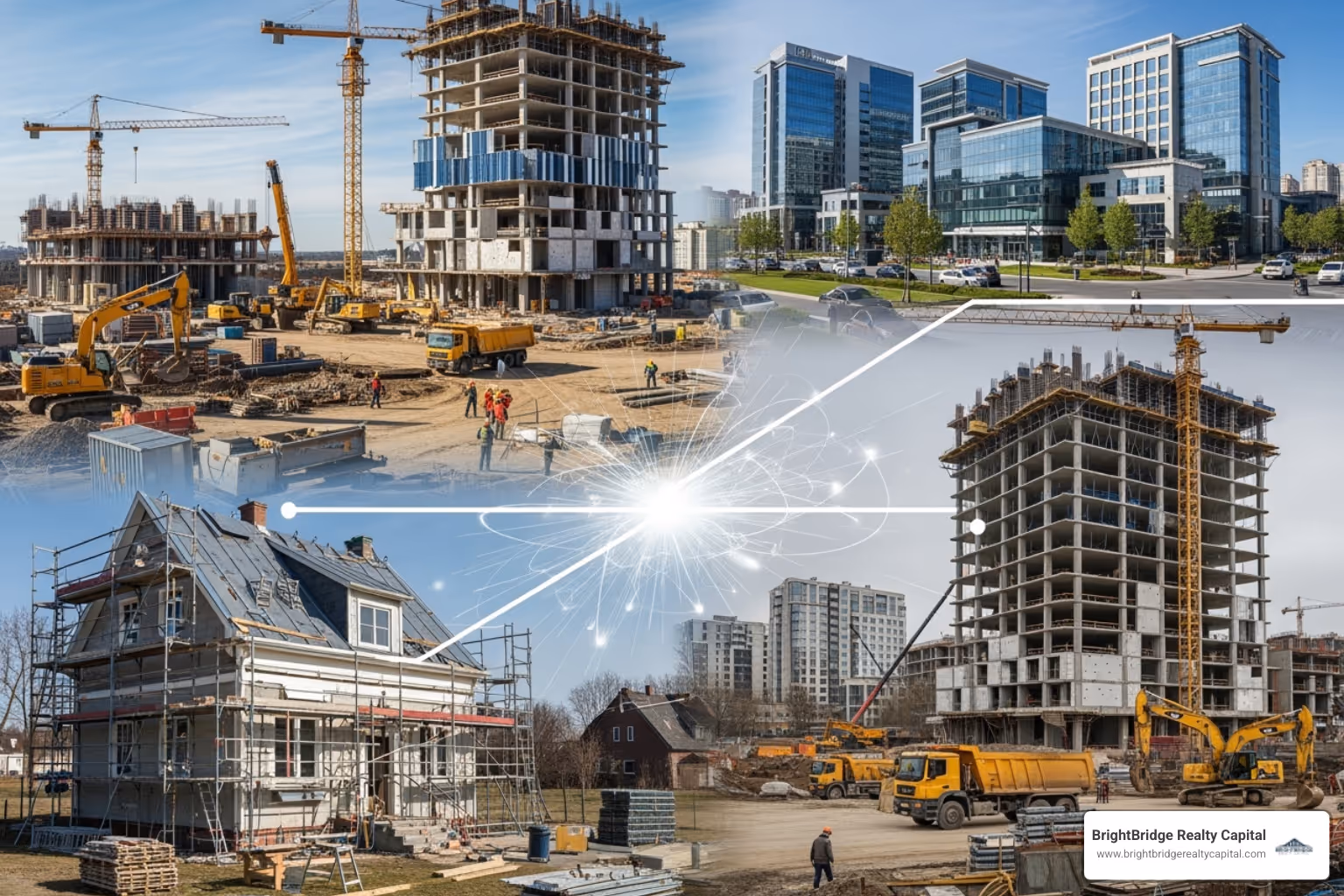 A visual comparison of different real estate loan types, illustrating their typical term lengths, interest rates, and common use cases - bridge loans for companies