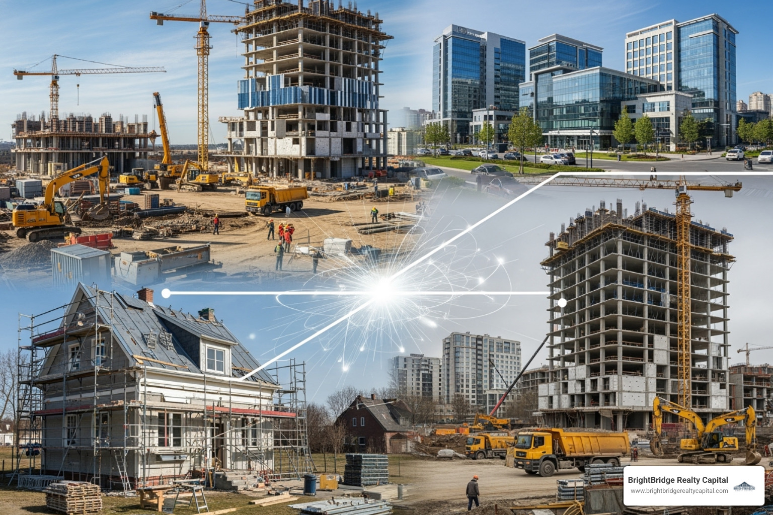 A visual comparison of different real estate loan types, illustrating their typical term lengths, interest rates, and common use cases - bridge loans for companies