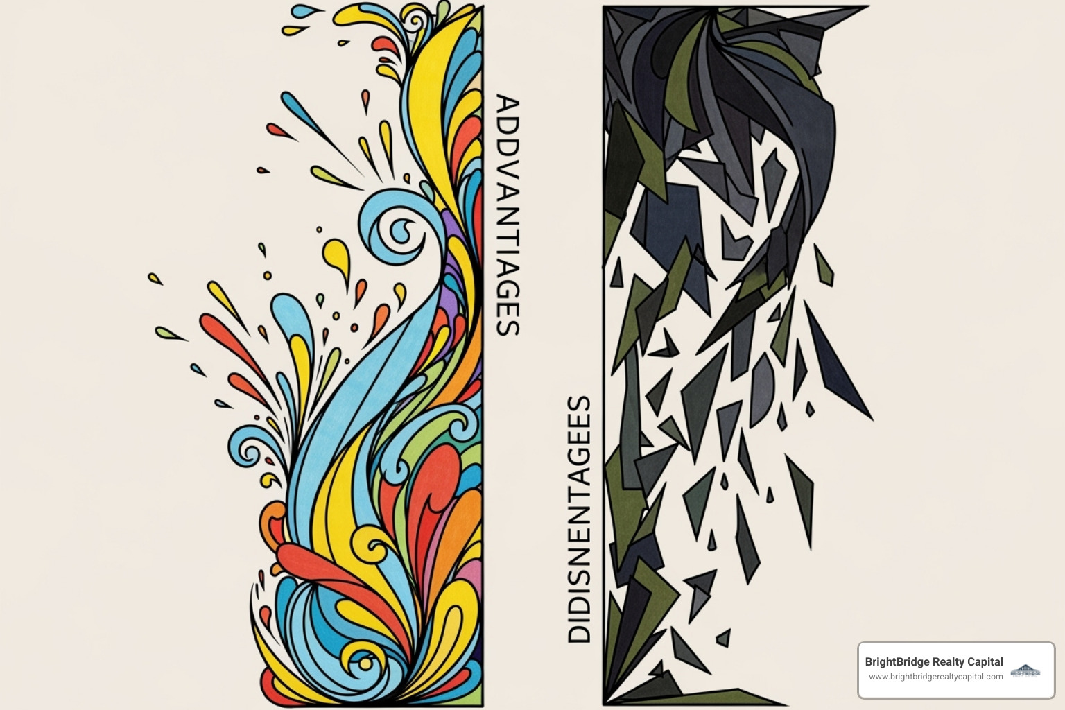 Two-column list showing pros and cons of a HELOC - what is a home equity line of credit Two-column list showing pros and cons of a HELOC - what is a home equity line of credit