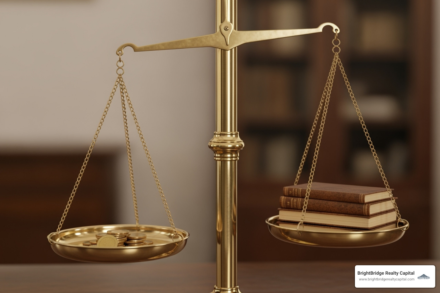 of a balance scale with "Pros" on one side and "Cons" on the other - Income property loans