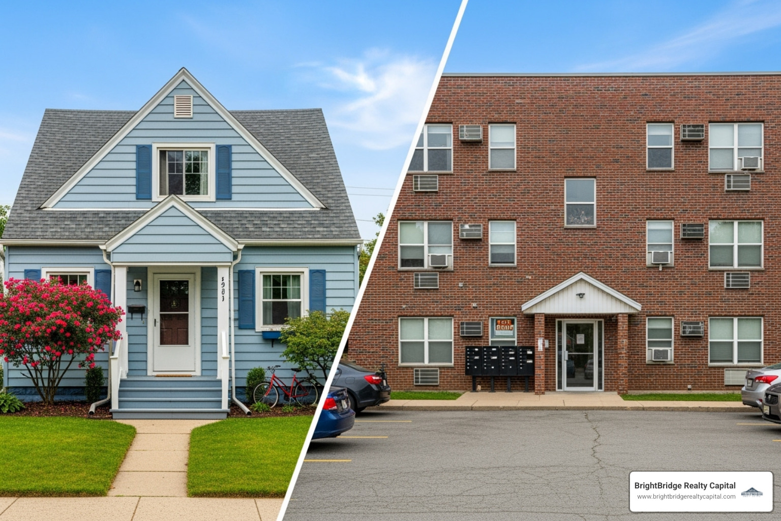 of a side-by-side comparison chart labeled "Primary Mortgage" vs. "Investment Mortgage" - Income property loans