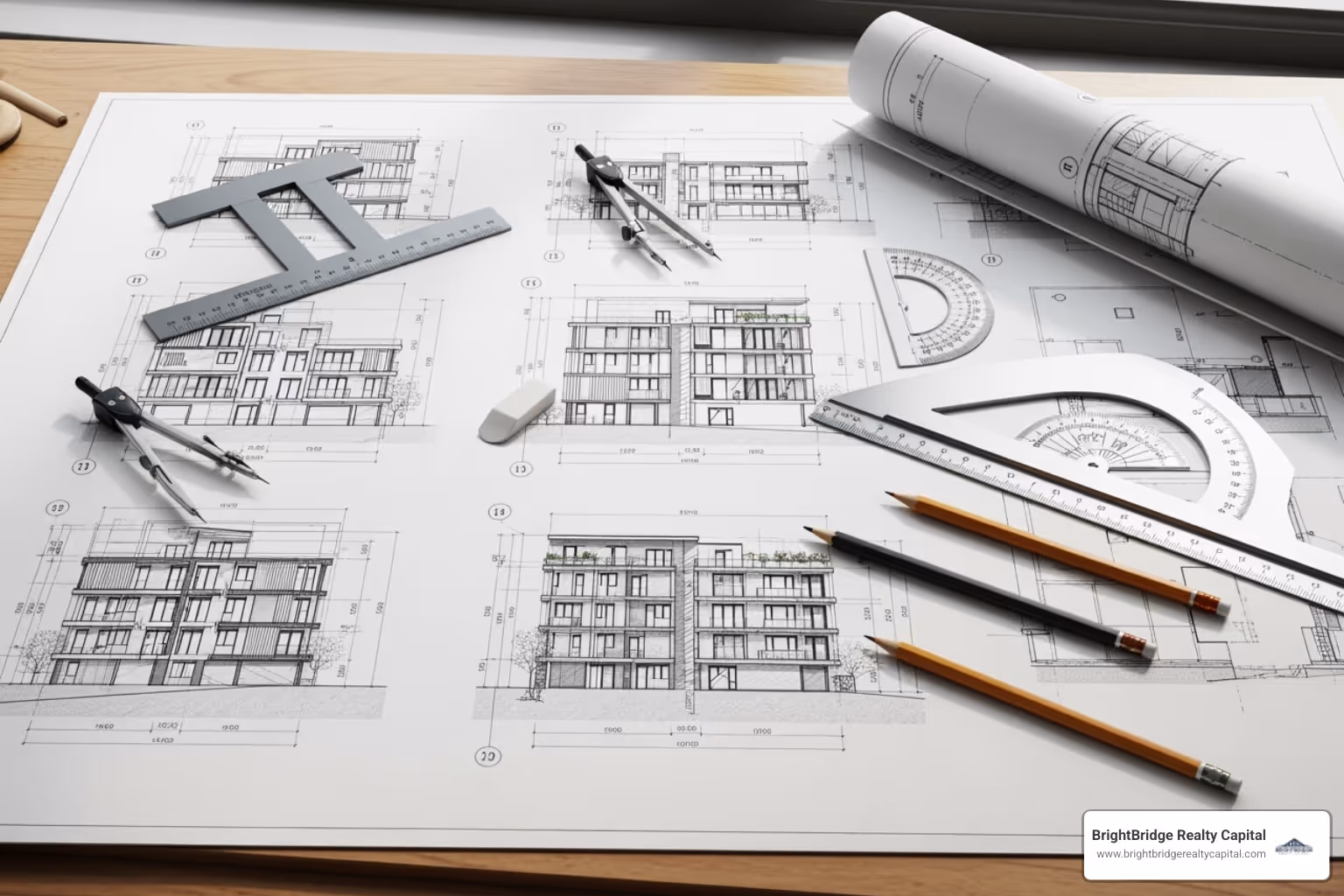 Blueprint for a new construction project - hard money loan NY