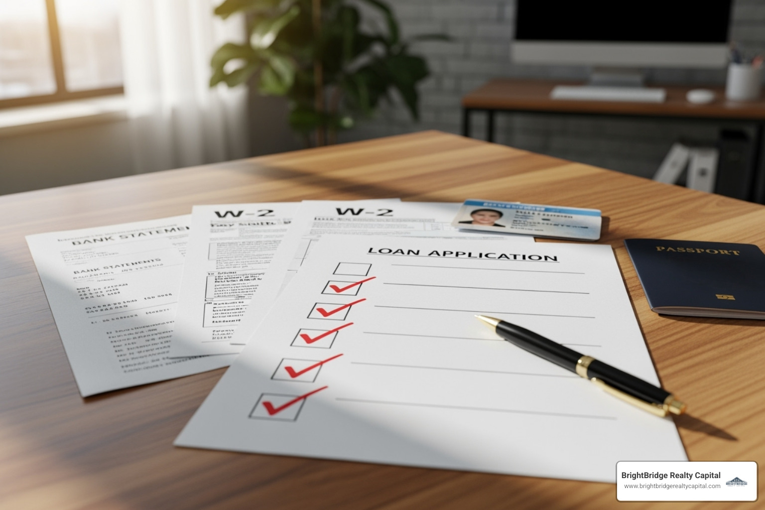 Checklist with loan application documents - investment property loan rates