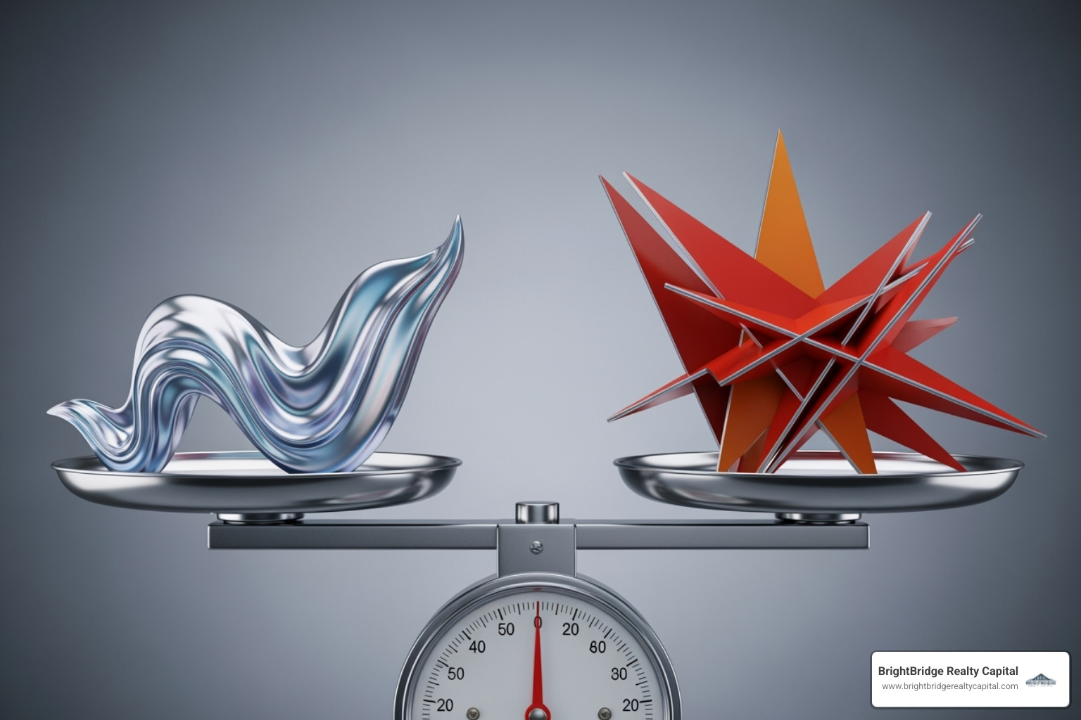 A scale balancing the words "Flexibility" on one side and "Risk" on the other, symbolizing the trade-offs in portfolio financing. - what is portfolio financing A scale balancing the words "Flexibility" on one side and "Risk" on the other, symbolizing the trade-offs in portfolio financing. - what is portfolio financing