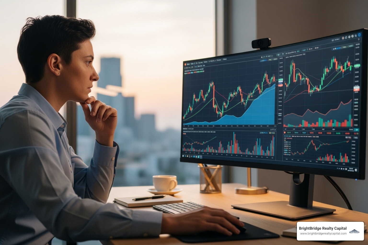 person analyzing financial charts - Vacation rental funding