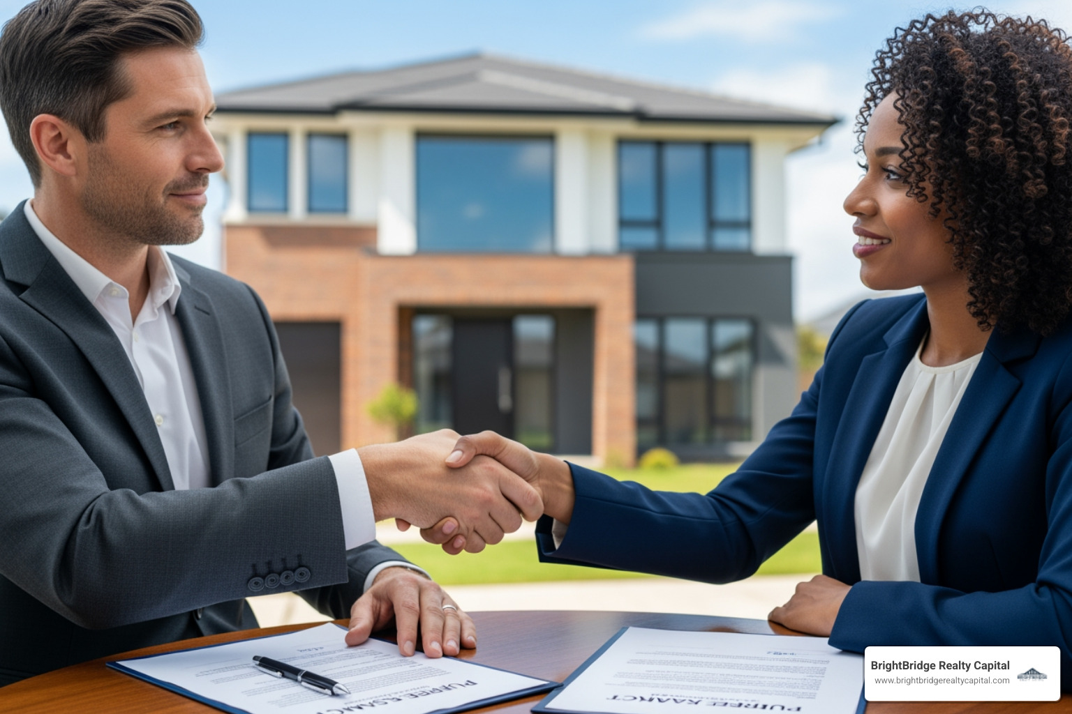 Handshake closing a real estate deal - direct private real estate lender