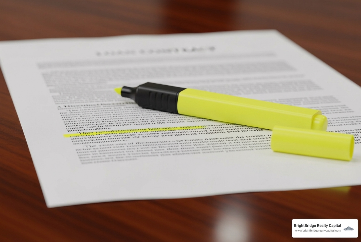 Document with key terms like 'SOFR', 'LTC', and 'Origination Fee' highlighted - Equity bridge loan