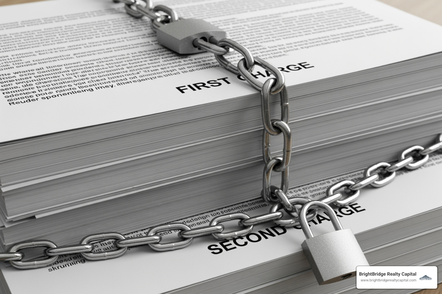 flowchart showing first charge vs second charge priority - bridging loans