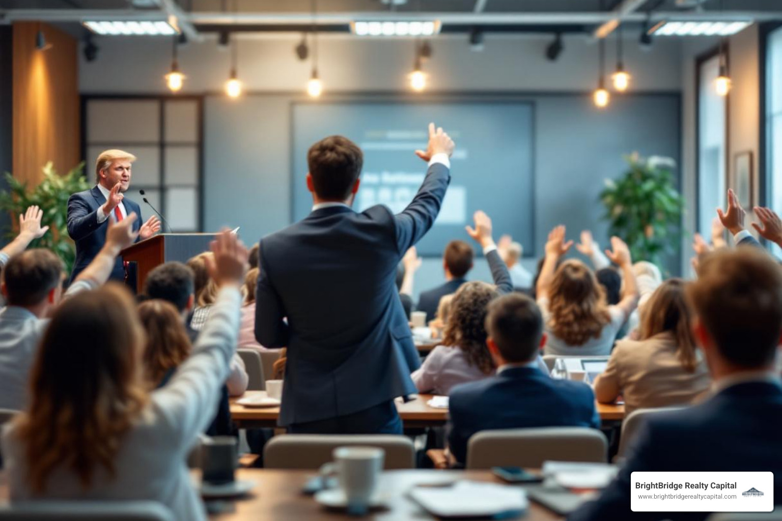 image of a property auction in progress - best bridging loan calculator