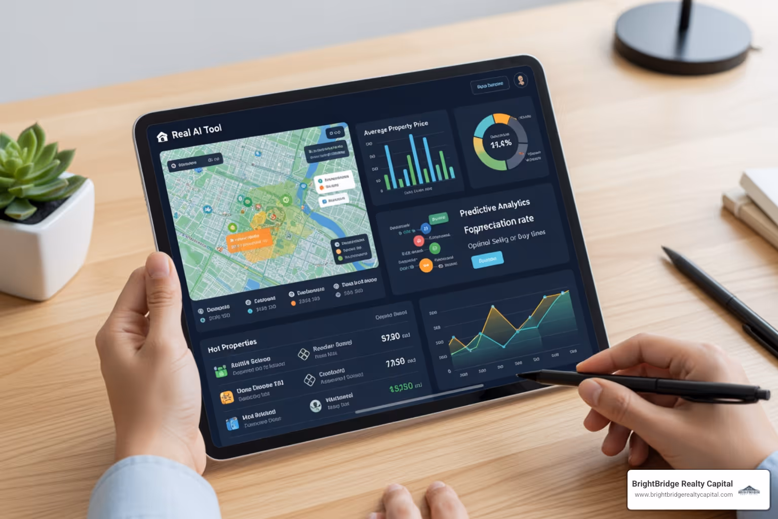 real estate AI tool dashboard on a tablet - Custom real estate
