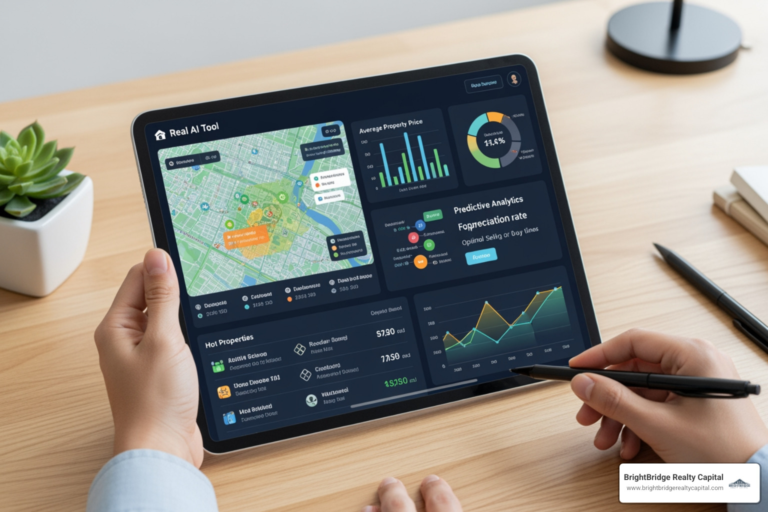 real estate AI tool dashboard on a tablet - Custom real estate