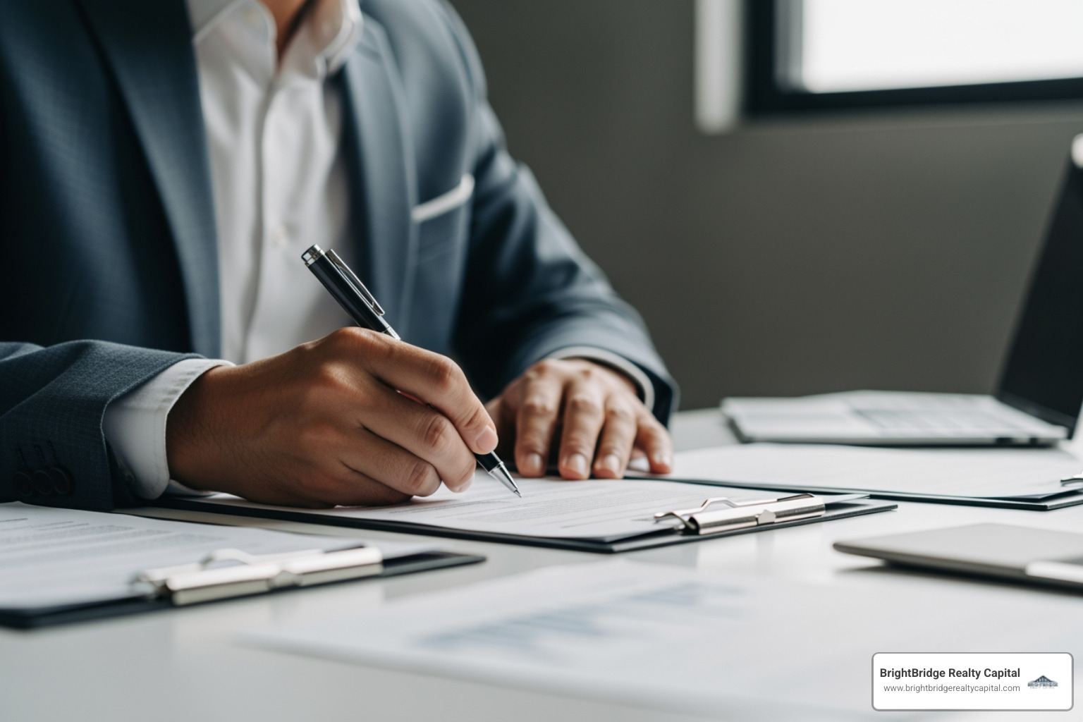 real estate investor signing closing documents quickly - bridge loans for fix and flip investors