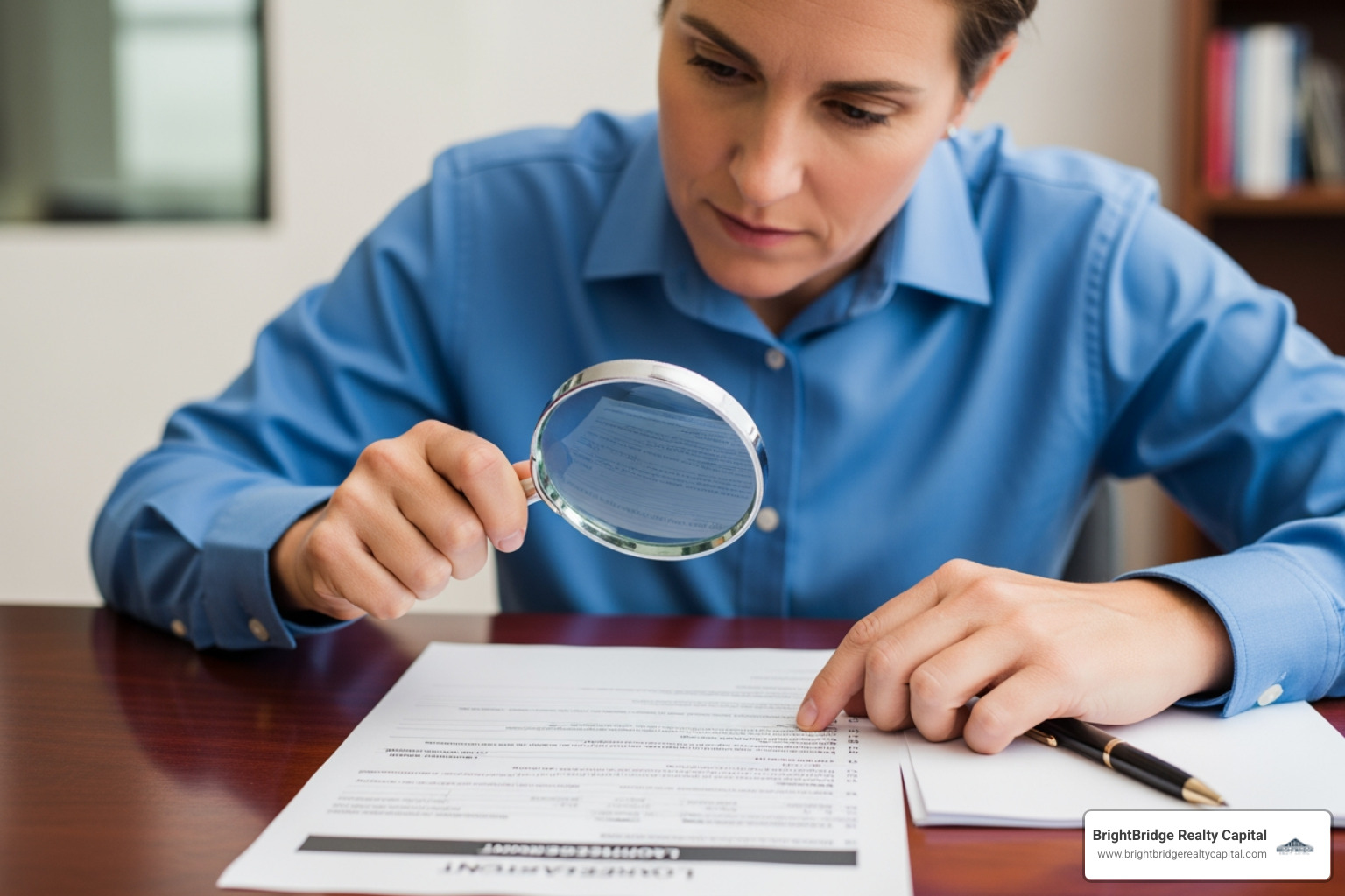person reviewing a loan document with a magnifying glass - heloc rates