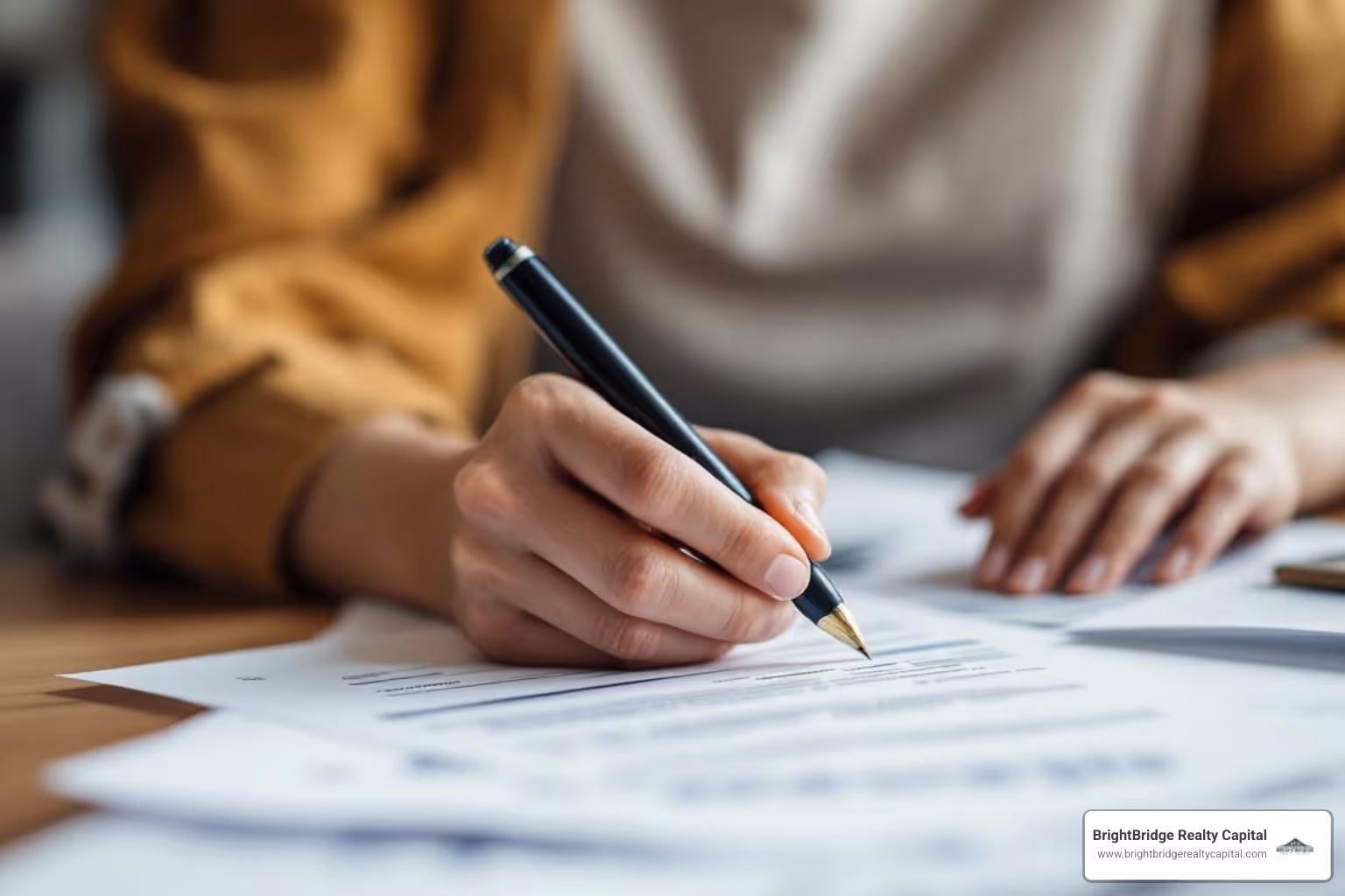 Person reviewing financial documents for a loan application - Investment property mortgage