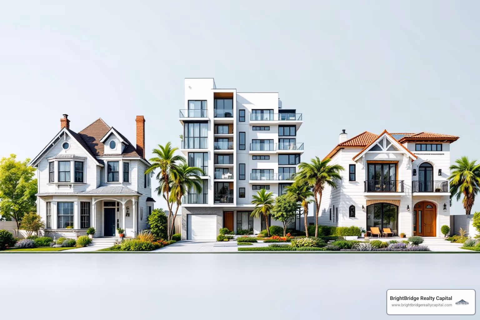 Comparison chart showing interest rates and down payments for different property types - Investment property mortgage