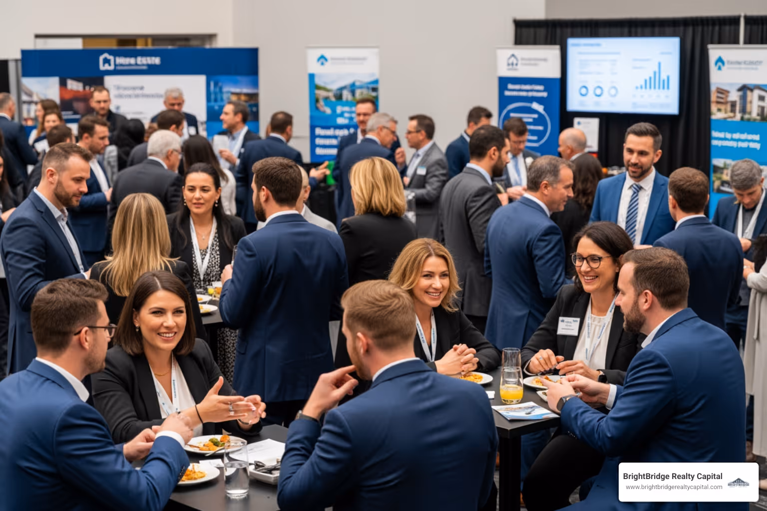 People networking at a real estate event - how to find direct lender for real estate investing