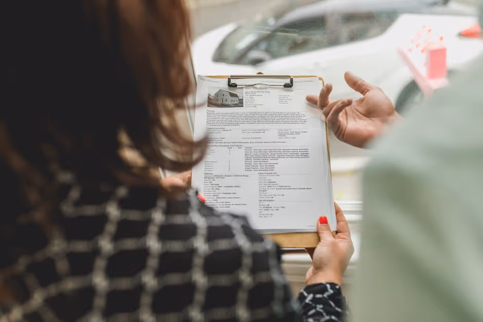 Real estate investor reviewing property documents with lender - connecticut private lending